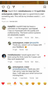 Andu Engraving Tools Customer Feedback